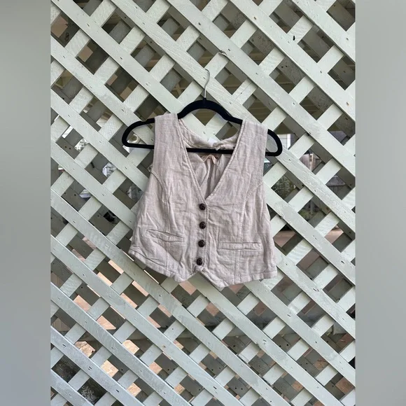⭐️Free people Charley Linen Vest - Picture 6 of 7